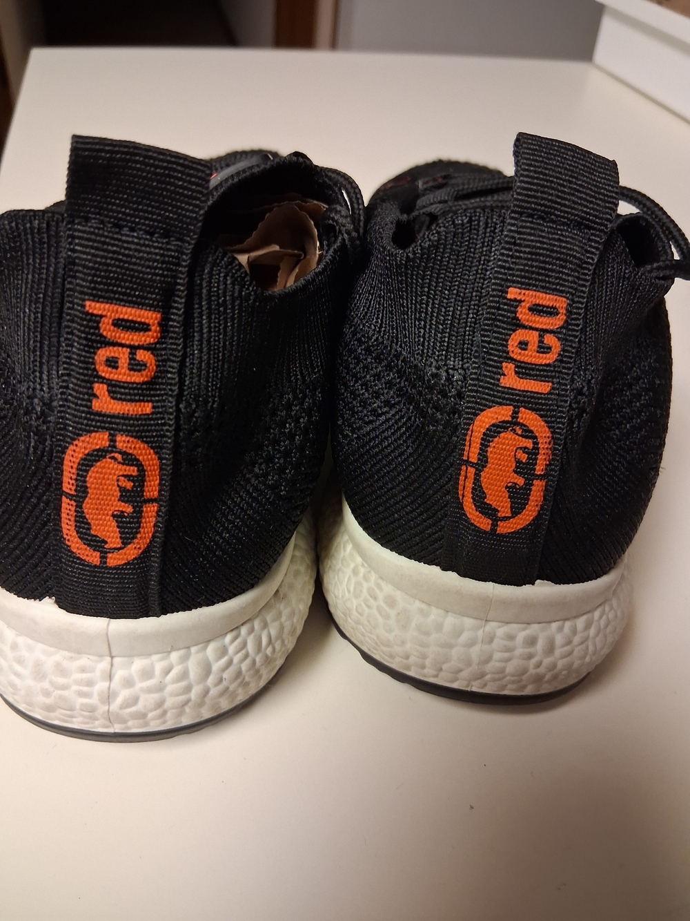 Ecko Unlimited Black Knit Slip-On Sneakers with Red Logo Accents - Picture 3 of 4